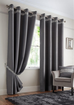 Palace Ring Top Curtains 117cm x 183cm Silver