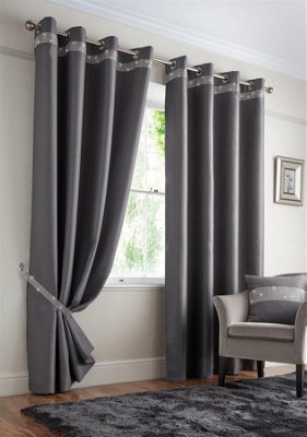 Palace Ring Top Curtains 229cm x 183cm Silver