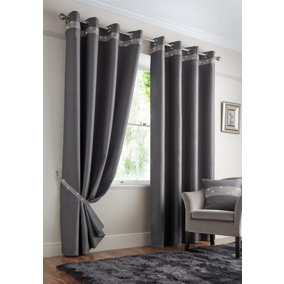 Palace Ring Top Curtains 229cm x 183cm Silver