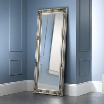 Palais Pewter Lean-To Mirror, Wood frame, Rectangular, Full length ...