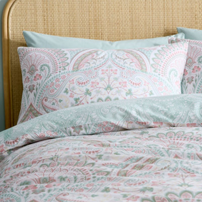 Palais Rich Jacobean Damask Print Green Duvet Cover Set