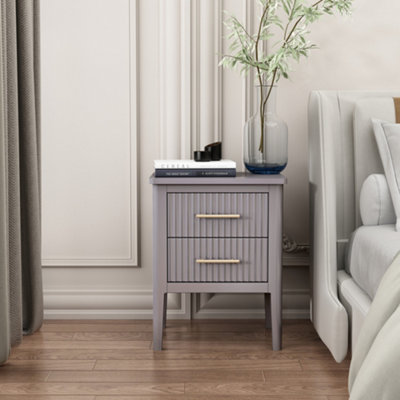 Palau 2 Drawer Grey Bedside Table