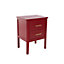 Palau 2 Drawer Red Bedside Table