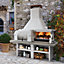 Palazzetti Gargano 3 Masonry Barbecue with Wood Fired Oven and Grey Worktop