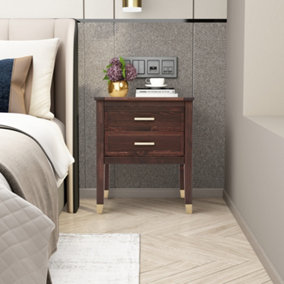 Palazzi 2 Drawer Bedside Table Brown