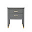 Palazzi 2 Drawer Bedside Table Grey