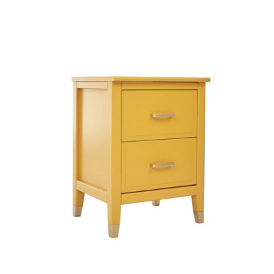 Palazzi 2 Drawer Bedside Table Mustard