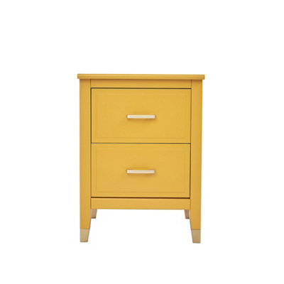 Palazzi 2 Drawer Bedside Table Mustard