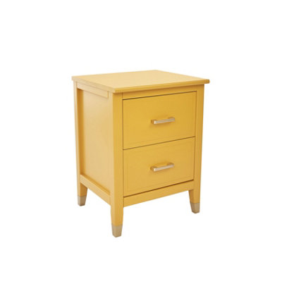 Palazzi 2 Drawer Bedside Table Mustard