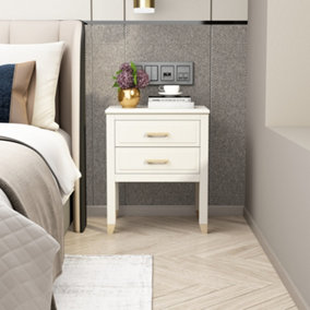 Palazzi 2 Drawer Bedside Table White