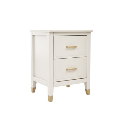 Palazzi 2 Drawer Bedside Table White