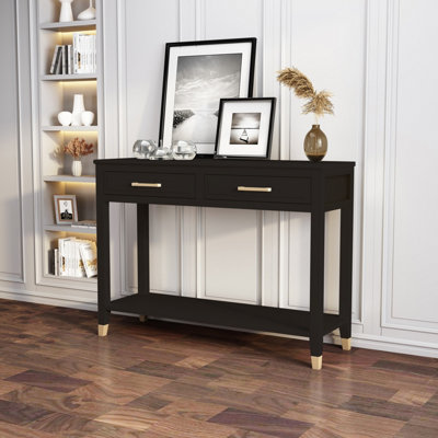 Black entryway online table with drawers