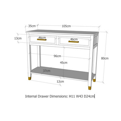 Palazzi 2 Drawer Console Table Clay