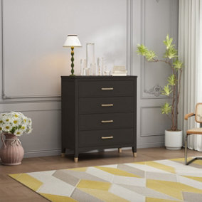 Palazzi 4 Drawer Chest of Drawers Black