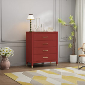 Palazzi 4 Drawer Chest of Drawers Red