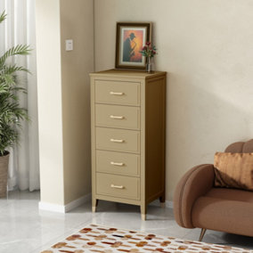 Palazzi 5 Drawer Narrow Chest of Drawers Clay