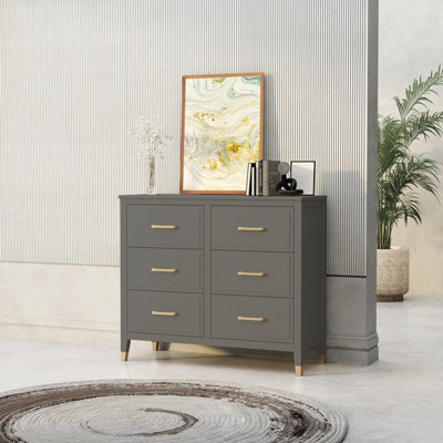Grey dresser 6 drawer discount