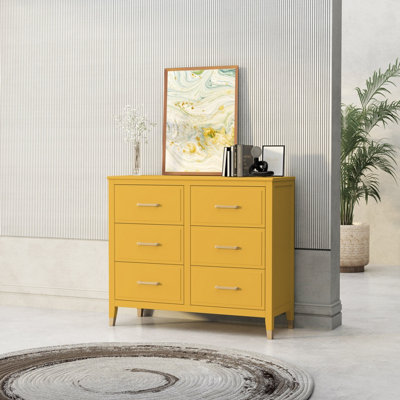 Palazzi 6 Drawer Chest of Drawers Mustard | DIY at B&Q