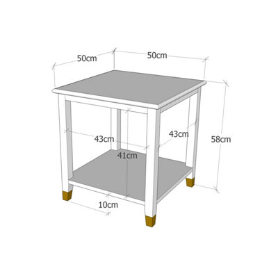 Palazzi Side Table H58 W50 D50cm Clay