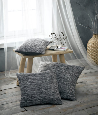 Grey knitted outlet cushion