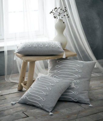 Grey square cushions best sale