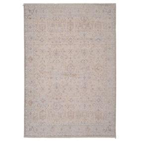 Pale Beige Boho Traditional Style Distressed Living Area Rug 120x170cm