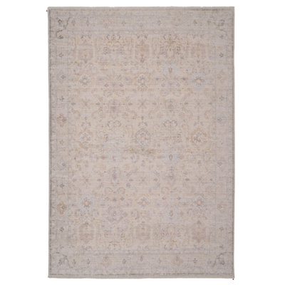 Pale Beige Boho Traditional Style Distressed Living Area Rug 190x280cm