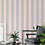Pale Pink Metallic Silver Bold Lance Stripe Feature Stripes Wallpaper WD0080