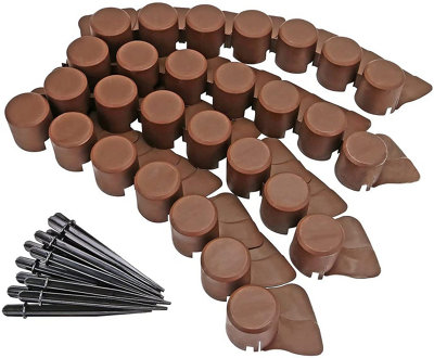 Palisade Edging for Garden Lawn and Plant Borders - Easy to Install with Push-in Secure Pegs - Create Flowerbeds Paths
