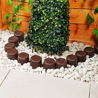 Palisade Edging for Garden Lawn and Plant Borders - Easy to Install with Push-in Secure Pegs - Create Flowerbeds Paths