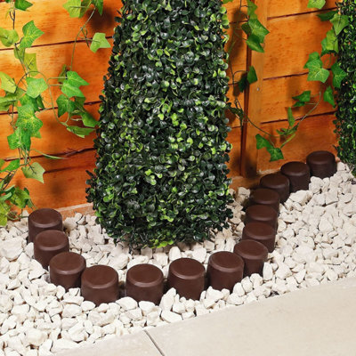 Palisade Edging for Garden Lawn and Plant Borders - Easy to Install with Push-in Secure Pegs - Create Flowerbeds Paths