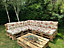 Pallet Cushion Set Corner Sofa Garden Outdoor 2x2.4m Floral Tufted Quilted Pads