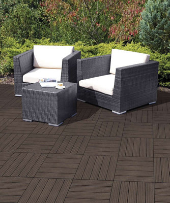 Pallet Deal - Nicoman Composite Interlocking Cosmo Deck Tiles 30cm x 30cm Brown - 630pcs - 8