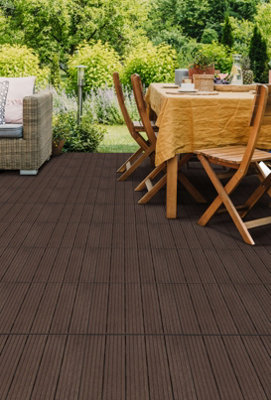Pallet Deal - Nicoman Composite Interlocking Cosmo Deck Tiles 30cm x 30cm Brown - 630pcs - 9
