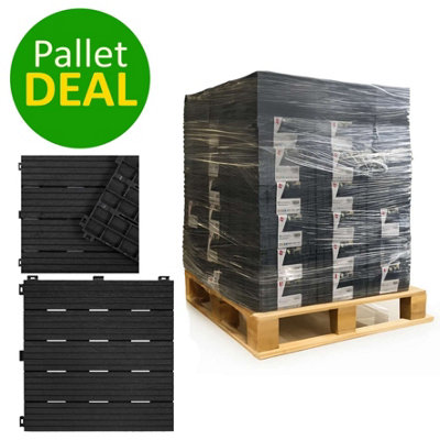 Pallet Deal - Nicoman Composite Interlocking Cosmo Deck Tiles 30cm x 30cm Dark Grey - 630pcs