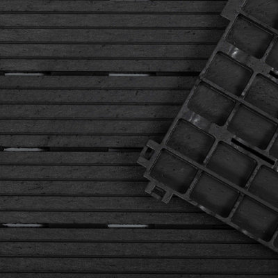 Pallet Deal - Nicoman Composite Interlocking Cosmo Deck Tiles 30cm x 30cm Dark Grey - 630pcs - 5