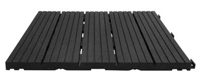 Pallet Deal - Nicoman Composite Interlocking Cosmo Deck Tiles 30cm x 30cm Dark Grey - 630pcs - 6