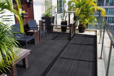Pallet Deal - Nicoman Composite Interlocking Cosmo Deck Tiles 30cm x 30cm Dark Grey - 630pcs - 7