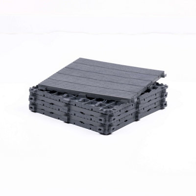 Pallet Deal - Nicoman Composite Interlocking Cosmo Deck Tiles 30cm x 30cm Light Grey - 630pcs - 3