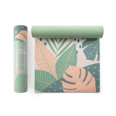 Palm Design Patterned Yoga Mat for Relaxing Practice