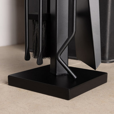 Palm Fireside Companion Set Tool Stand Square Base Black Matte Finish
