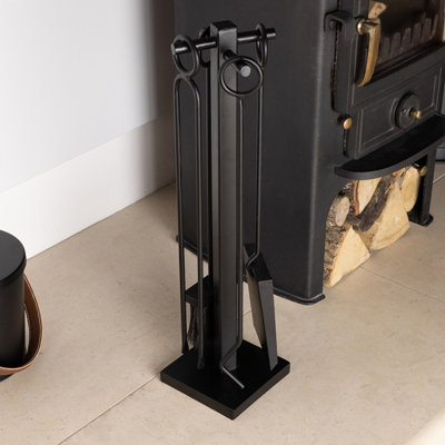 Palm Fireside Companion Set Tool Stand Square Base Black Matte Finish - 3