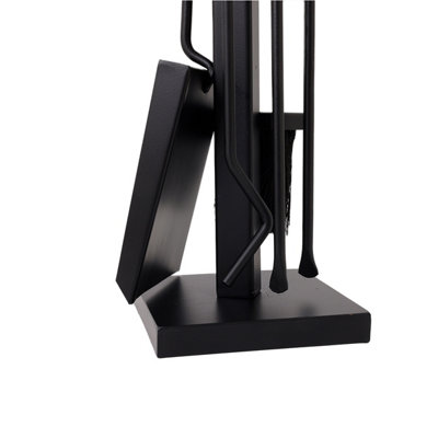Palm Fireside Companion Set Tool Stand Square Base Black Matte Finish - 6