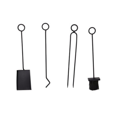 Palm Fireside Companion Set Tool Stand Square Base Black Matte Finish - 7