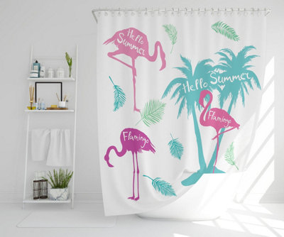 Palm & Flamingo (Shower Curtain) / Default Title Price Comparisons | Compare The Build