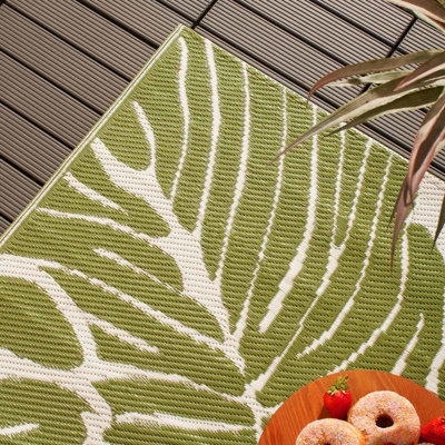 Palm Garden Outdoor Rug Large Waterproof Non Slip Area Reversible Mat