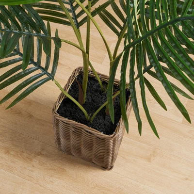 Palm Leaf Tree in Basket Artificial Plant Natural Style New Home Decorative Fake - 3