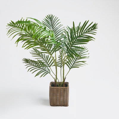 Palm Leaf Tree in Basket Artificial Plant Natural Style New Home Decorative Fake - 4