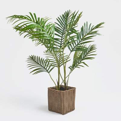 Palm Leaf Tree in Basket Artificial Plant Natural Style New Home Decorative Fake - 5