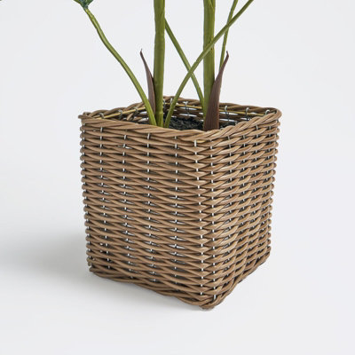 Palm Leaf Tree in Basket Artificial Plant Natural Style New Home Decorative Fake - 6